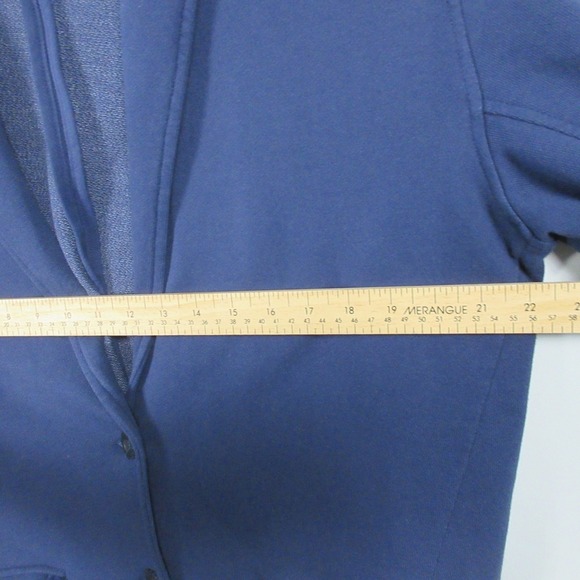 Aerie Knit Blazer Women L Blue Cotton Blend Pockets Casual Everyday Jacket 672 - Picture 8 of 12